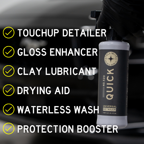 Touchup detailer, gloss enhancer, clay lubricant, drying aid, waterless wash, protection booster