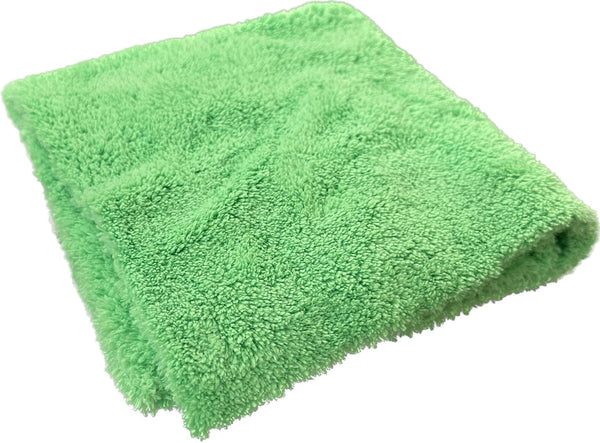 Green 500gsm microfiber towel