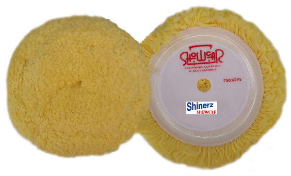 BS-7503GYS Wool Hook & Loop Polishing Pad Yellow