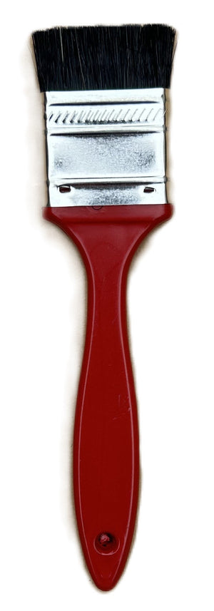 Hi-Tech 616 Red Detail Paintbrush: .6 in. long, 1.5 in. wide black china bristles for cleaning around automobile moldings, vents and seams. Very effective in removing wax residue around emblems. Overall length 6.5 in.