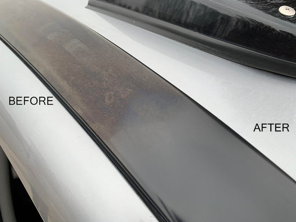 Smooth exterior trim restored using Novus #2